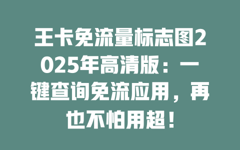 王卡免流量标志图2025年高清版：一键查询免流应用，再也不怕用超！