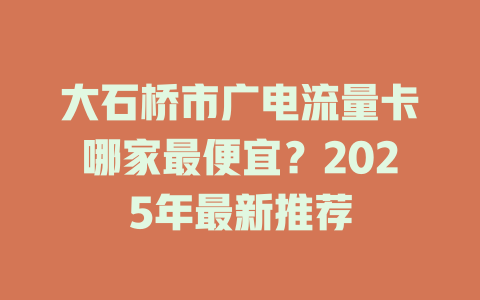 大石桥市广电流量卡哪家最便宜？2025年最新推荐