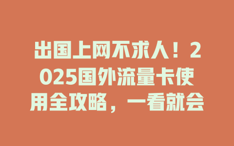 出国上网不求人！2025国外流量卡使用全攻略，一看就会