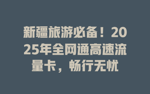 新疆旅游必备！2025年全网通高速流量卡，畅行无忧