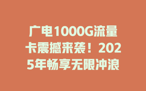 广电1000G流量卡震撼来袭！2025年畅享无限冲浪