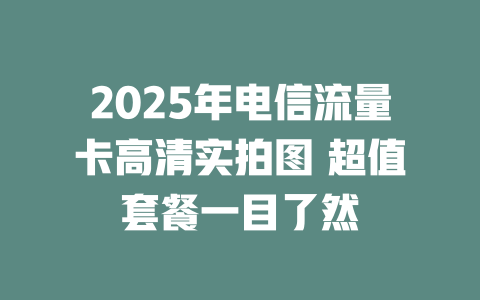 2025年电信流量卡高清实拍图 超值套餐一目了然