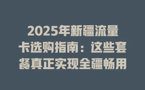 2025年新疆流量卡选购指南：这些套餐真正实现全疆畅用