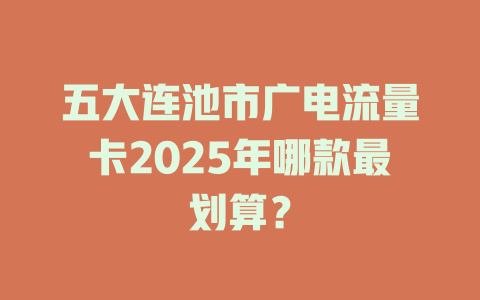 五大连池市广电流量卡2025年哪款最划算？