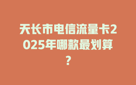 天长市电信流量卡2025年哪款最划算？