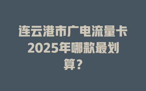 连云港市广电流量卡2025年哪款最划算？