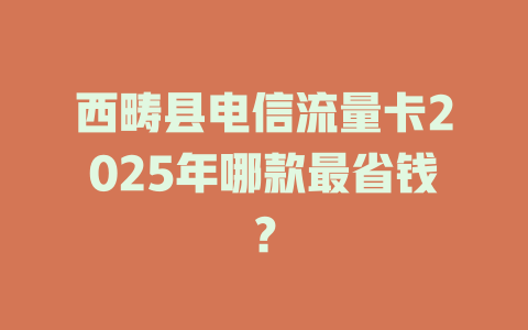 西畴县电信流量卡2025年哪款最省钱？