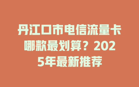 丹江口市电信流量卡哪款最划算？2025年最新推荐