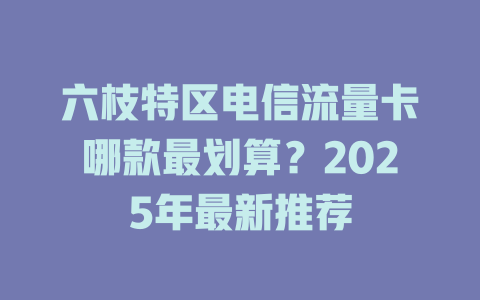 六枝特区电信流量卡哪款最划算？2025年最新推荐