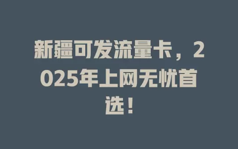 新疆可发流量卡，2025年上网无忧首选！