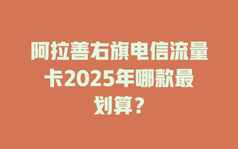 阿拉善右旗电信流量卡2025年哪款最划算？
