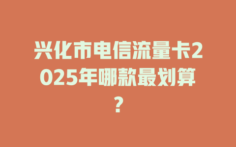 兴化市电信流量卡2025年哪款最划算？