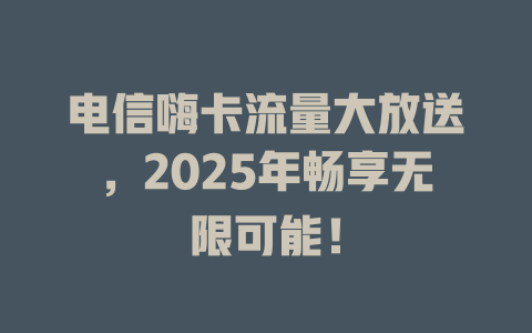 电信嗨卡流量大放送，2025年畅享无限可能！