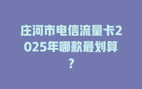 庄河市电信流量卡2025年哪款最划算？