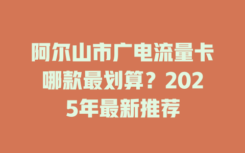 阿尔山市广电流量卡哪款最划算？2025年最新推荐