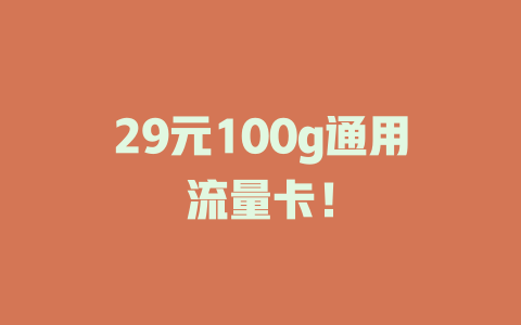 29元100g通用流量卡！