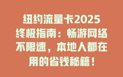 纽约流量卡2025终极指南：畅游网络不限速，本地人都在用的省钱秘籍！