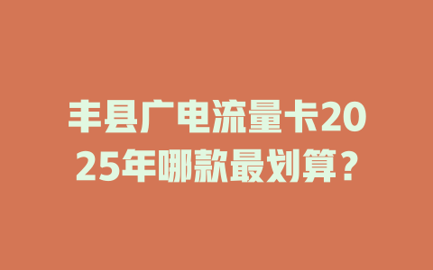 丰县广电流量卡2025年哪款最划算？