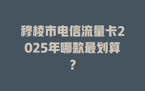 穆棱市电信流量卡2025年哪款最划算？
