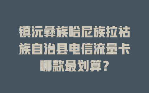 镇沅彝族哈尼族拉祜族自治县电信流量卡哪款最划算？