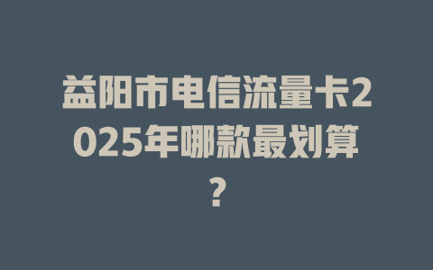 益阳市电信流量卡2025年哪款最划算？