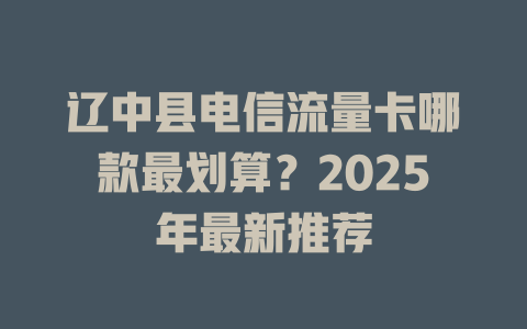 辽中县电信流量卡哪款最划算？2025年最新推荐