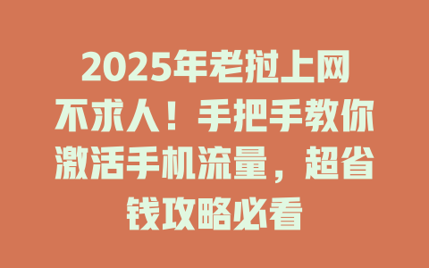 2025年老挝上网不求人！手把手教你激活手机流量，超省钱攻略必看