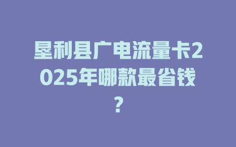 垦利县广电流量卡2025年哪款最省钱？