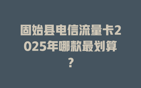 固始县电信流量卡2025年哪款最划算？
