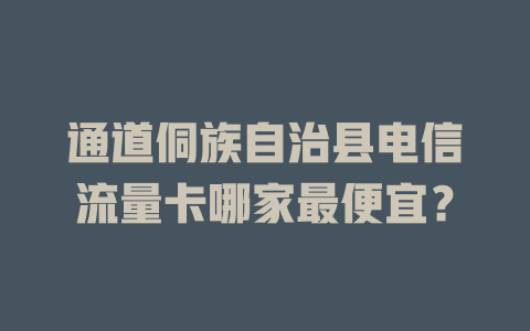 通道侗族自治县电信流量卡哪家最便宜？