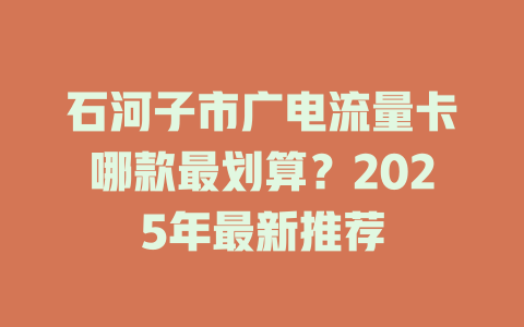 石河子市广电流量卡哪款最划算？2025年最新推荐