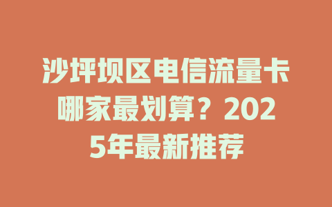 沙坪坝区电信流量卡哪家最划算？2025年最新推荐