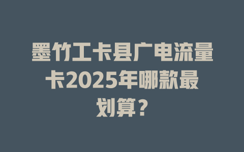 墨竹工卡县广电流量卡2025年哪款最划算？