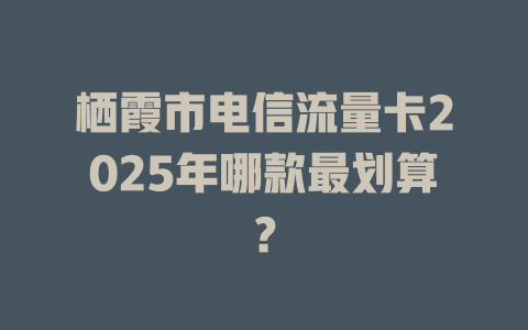 栖霞市电信流量卡2025年哪款最划算？
