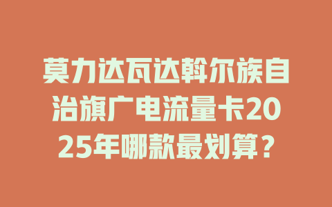 莫力达瓦达斡尔族自治旗广电流量卡2025年哪款最划算？