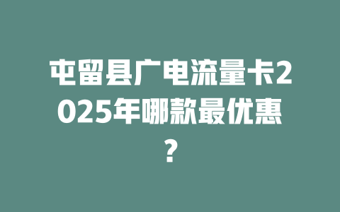 屯留县广电流量卡2025年哪款最优惠？