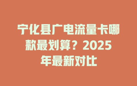 宁化县广电流量卡哪款最划算？2025年最新对比