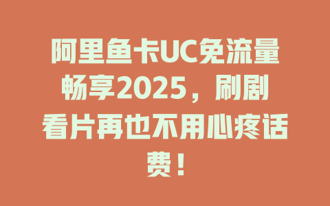 阿里鱼卡UC免流量畅享2025，刷剧看片再也不用心疼话费！