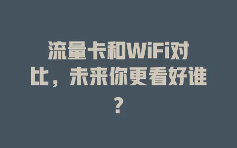 流量卡和WiFi对比，未来你更看好谁?