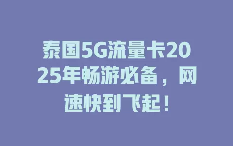 泰国5G流量卡2025年畅游必备，网速快到飞起！