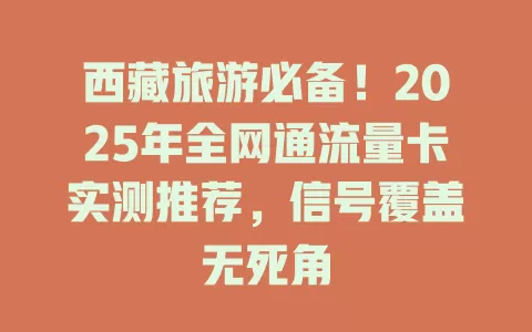 西藏旅游必备！2025年全网通流量卡实测推荐，信号覆盖无死角