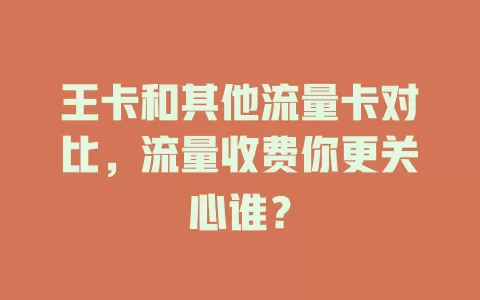 王卡和其他流量卡对比，流量收费你更关心谁？