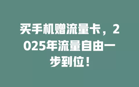 买手机赠流量卡，2025年流量自由一步到位！