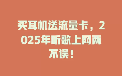 买耳机送流量卡，2025年听歌上网两不误！