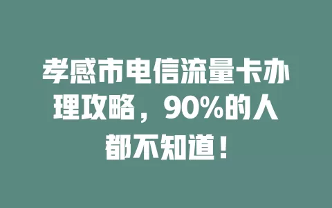 孝感市电信流量卡办理攻略，90%的人都不知道！