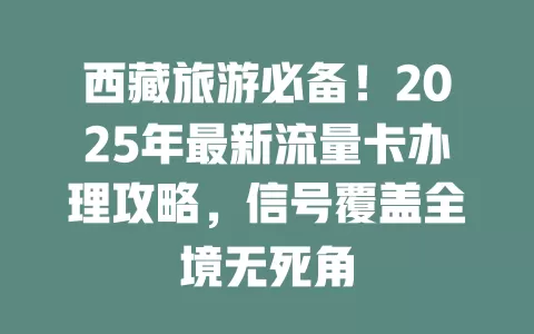 西藏旅游必备！2025年最新流量卡办理攻略，信号覆盖全境无死角