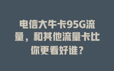 电信大牛卡95G流量，和其他流量卡比你更看好谁？