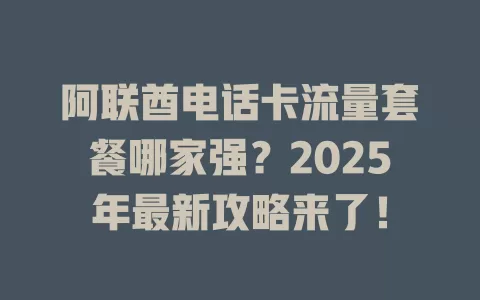 阿联酋电话卡流量套餐哪家强？2025年最新攻略来了！