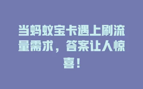 当蚂蚁宝卡遇上刷流量需求，答案让人惊喜！
