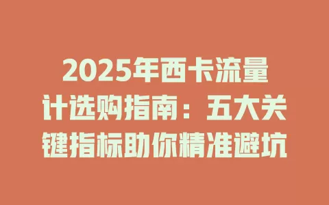 2025年西卡流量计选购指南：五大关键指标助你精准避坑
